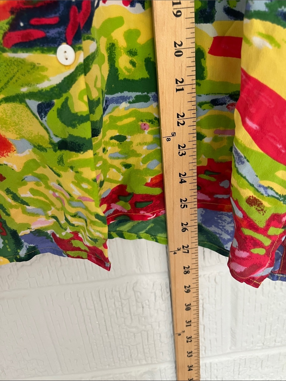 Michael Leu Vibrant Tropical Print Button-Up Shirt Silk large - Picture 7 of 9